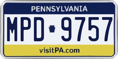 PA license plate MPD9757