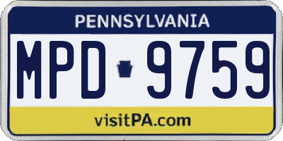 PA license plate MPD9759