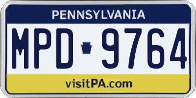 PA license plate MPD9764