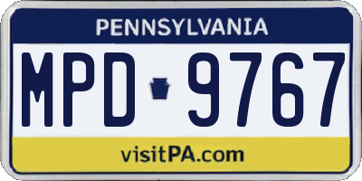 PA license plate MPD9767