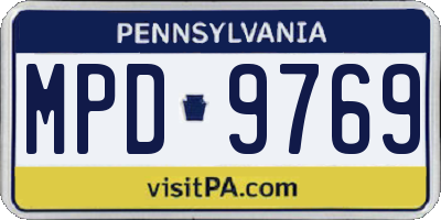 PA license plate MPD9769