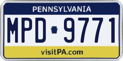 PA license plate MPD9771
