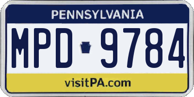 PA license plate MPD9784