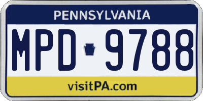 PA license plate MPD9788