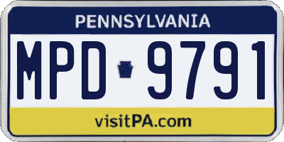 PA license plate MPD9791
