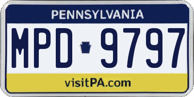PA license plate MPD9797