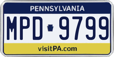 PA license plate MPD9799