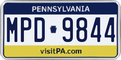 PA license plate MPD9844