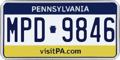 PA license plate MPD9846