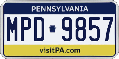 PA license plate MPD9857