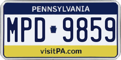 PA license plate MPD9859