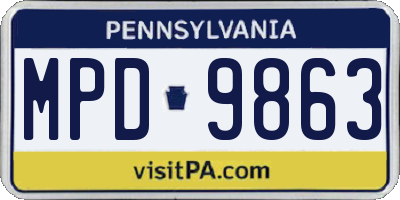 PA license plate MPD9863