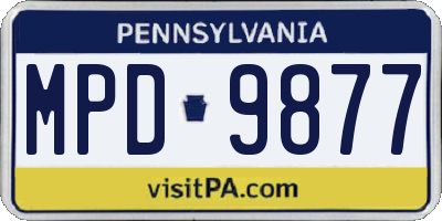 PA license plate MPD9877