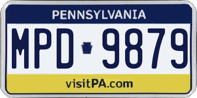 PA license plate MPD9879