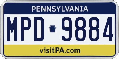 PA license plate MPD9884