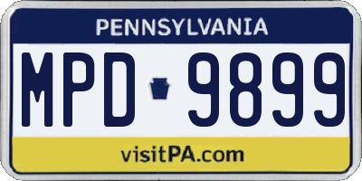 PA license plate MPD9899
