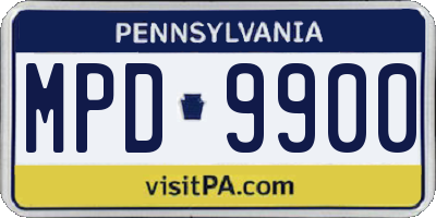 PA license plate MPD9900