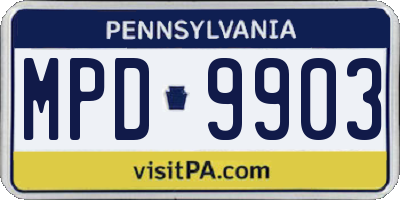 PA license plate MPD9903