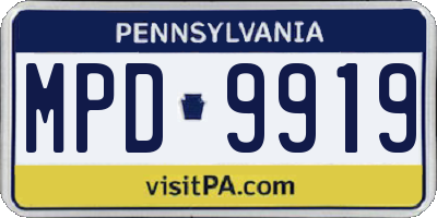 PA license plate MPD9919