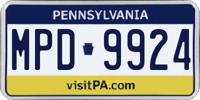 PA license plate MPD9924