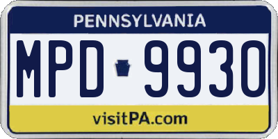 PA license plate MPD9930