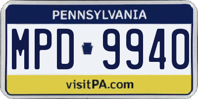 PA license plate MPD9940