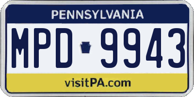 PA license plate MPD9943