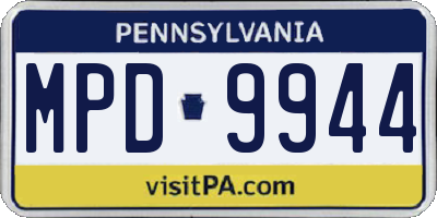PA license plate MPD9944