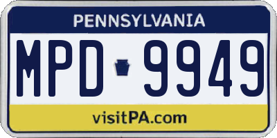 PA license plate MPD9949
