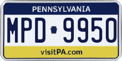 PA license plate MPD9950