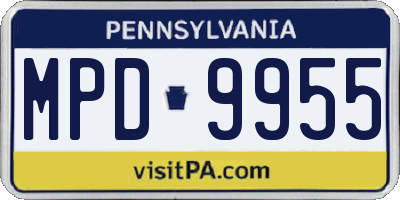 PA license plate MPD9955