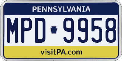 PA license plate MPD9958