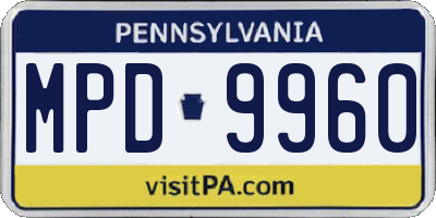PA license plate MPD9960