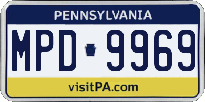 PA license plate MPD9969