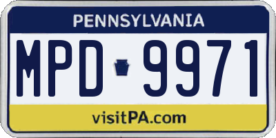 PA license plate MPD9971