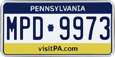 PA license plate MPD9973