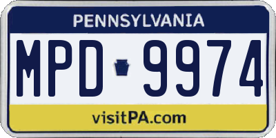 PA license plate MPD9974