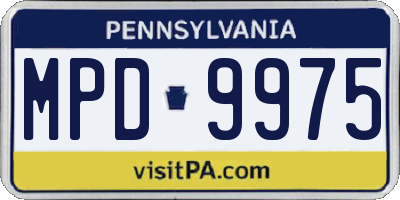 PA license plate MPD9975