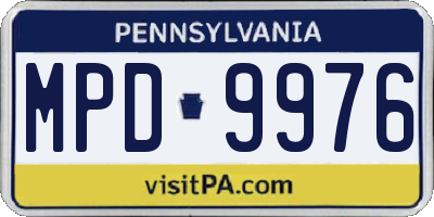 PA license plate MPD9976