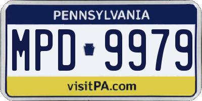 PA license plate MPD9979