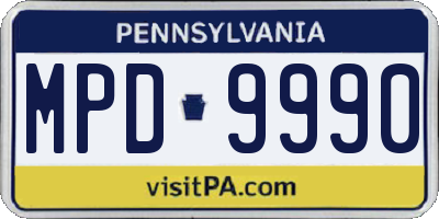 PA license plate MPD9990