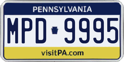 PA license plate MPD9995