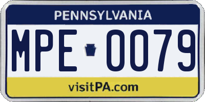 PA license plate MPE0079