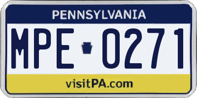 PA license plate MPE0271