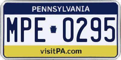 PA license plate MPE0295