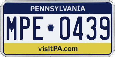 PA license plate MPE0439