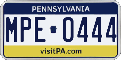 PA license plate MPE0444