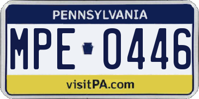 PA license plate MPE0446