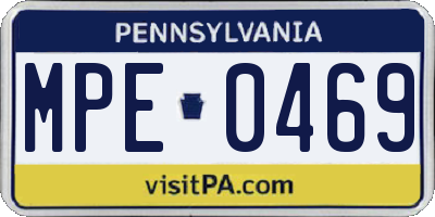 PA license plate MPE0469