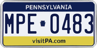 PA license plate MPE0483